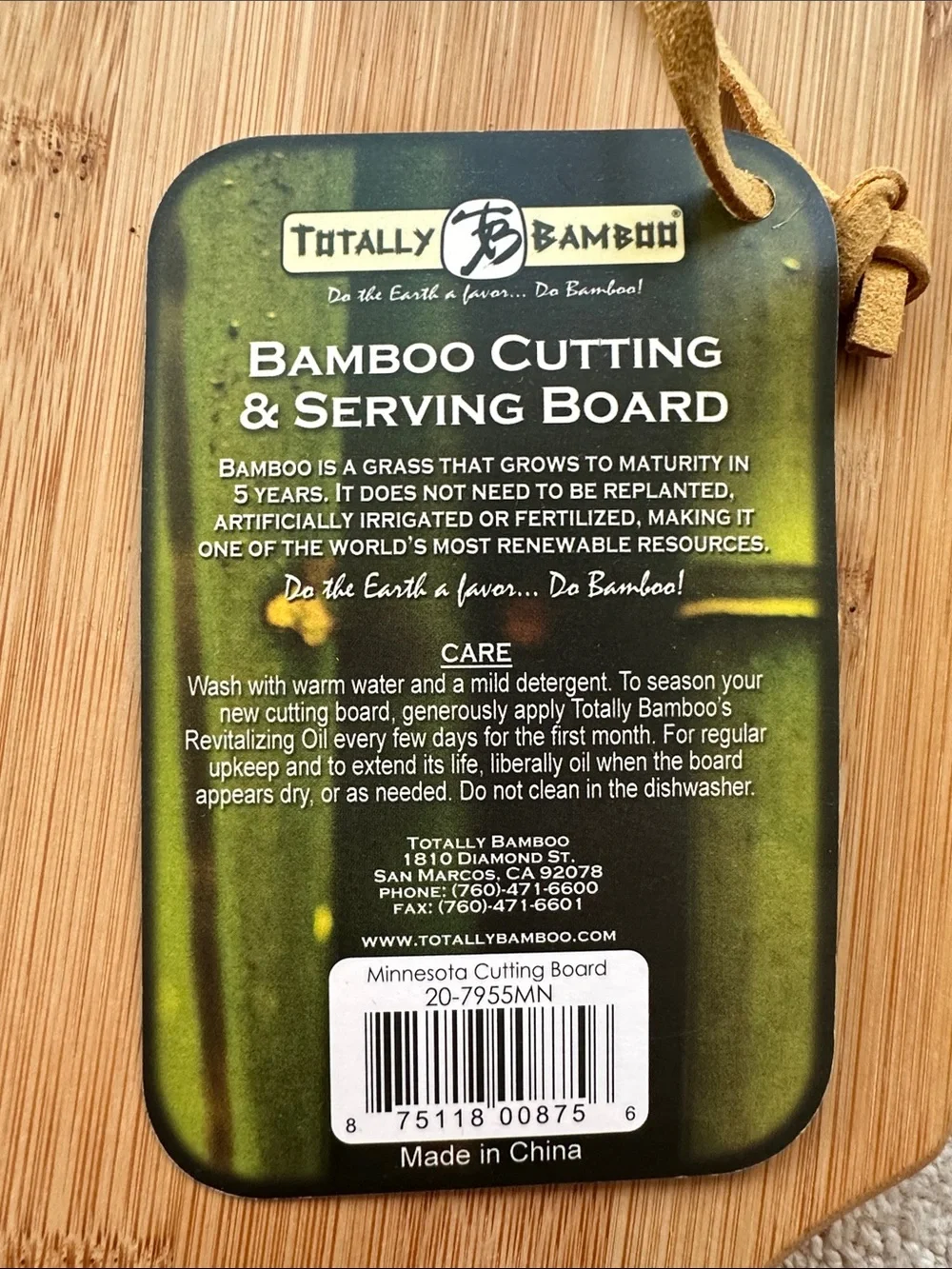 NWT Totally Bamboo Minnesota Cutting Charcuterie Board w Co-branding